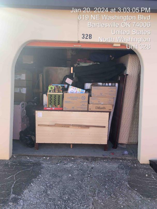 Storage Unit Auction in Bartlesville, OK at North Washington Storage ends on 14th February, 2024